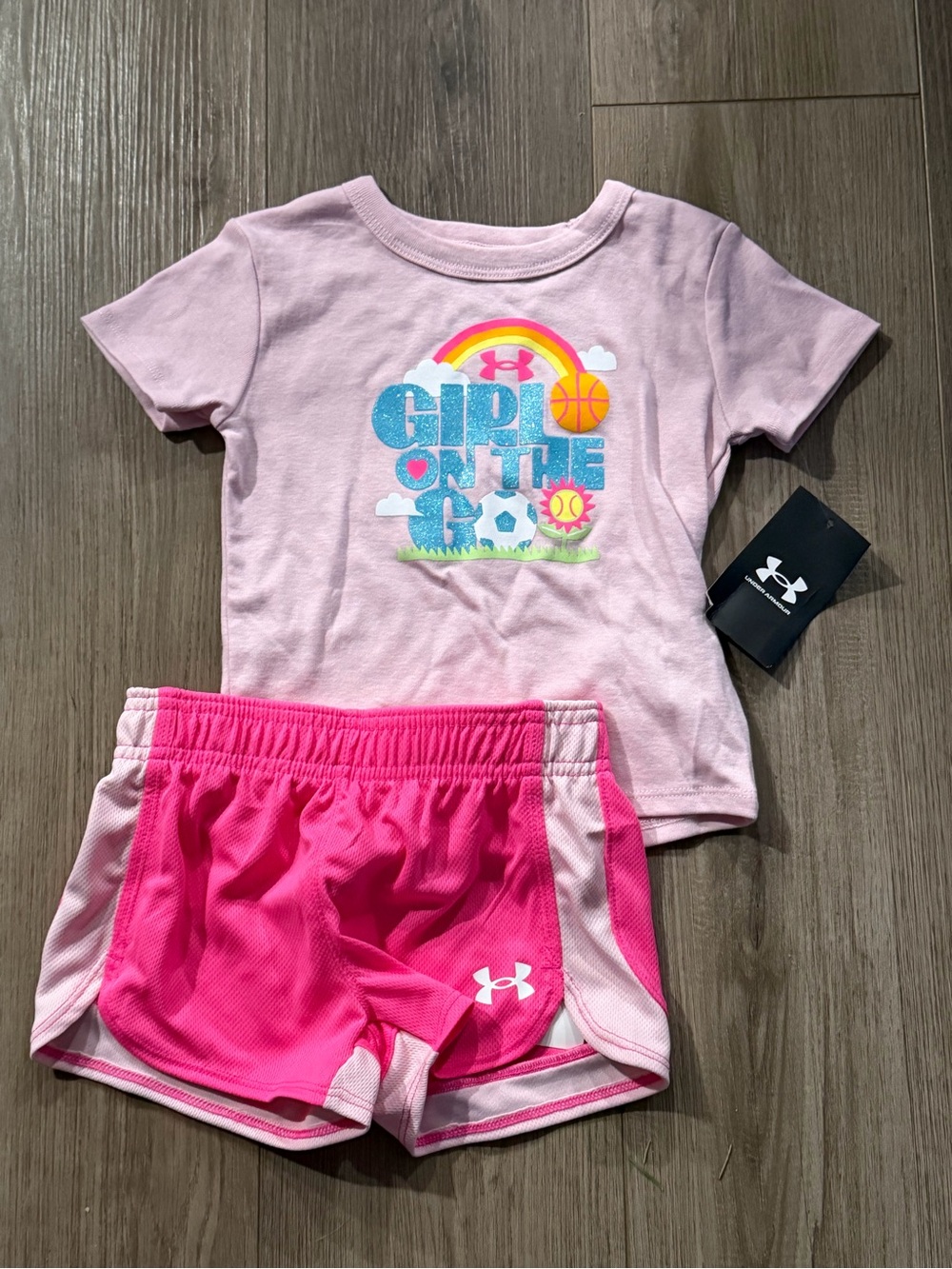 Under Armour Girls' Soccer Tee and Shorts Set, New